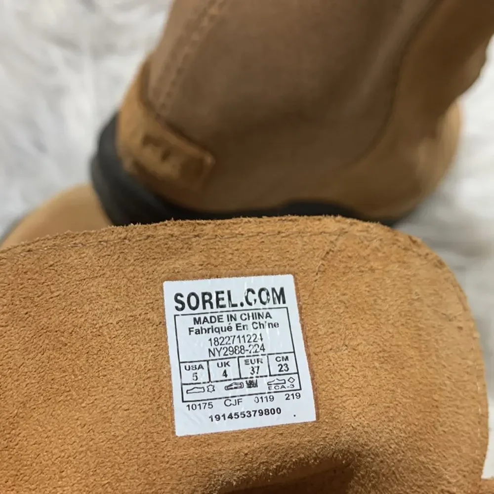 SOREL Joan Of Artic metallic & reg suede hidden wedge laceup bootie women’s sz 5 - Picture 9 of 11